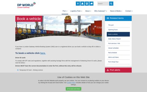 Book a vehicle | DP World London Gateway