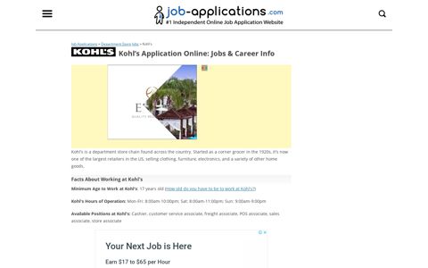 Kohl's Application, Jobs & Careers Online