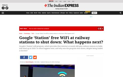 Google 'Station' free WiFi at railway stations to shut down ...
