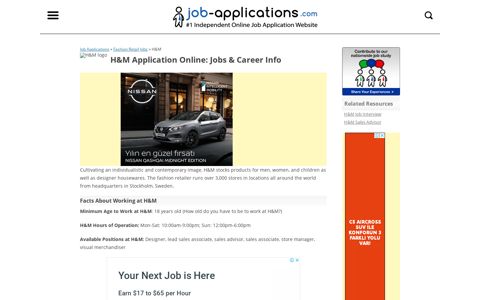 H&M Application, Jobs & Careers Online - Job-Applications.com