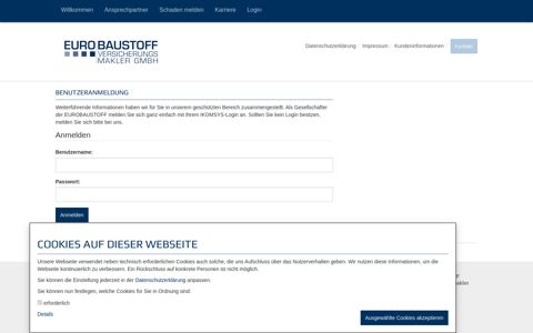 Login-Page - EUROBAUSTOFF Versicherungsmakler GmbH