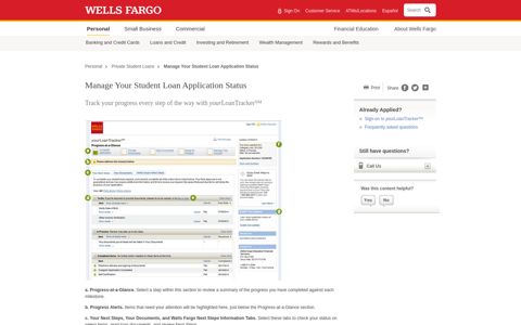 Manage Your Student Loan Application Status - Wells Fargo