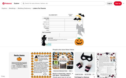 Halloween Classroom Party Sign-up Sheet - Pinterest