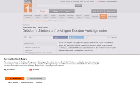 Vodafone Kabel Deutschland - Drücker schieben ...