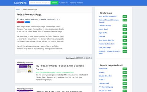 Login Fedex Rewards Page or Register New Account