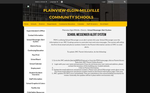 School Messenger Alert System - Plainview-Elgin Millville