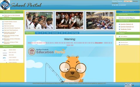 Madhya Pradesh School Portal- Home Page - Education Portal