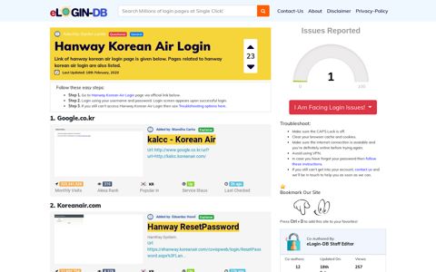Hanway Korean Air Login - A database full of login pages from ...