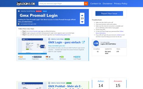 Gmx Promail Login - Logins-DB