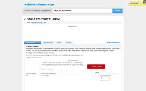 stiga.ev-portal.com at WI. STIGA CONNECT - Website Informer