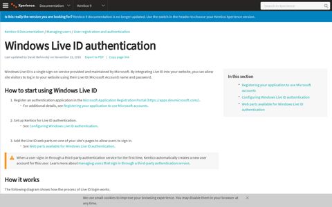Windows Live ID authentication | Kentico 9 Documentation