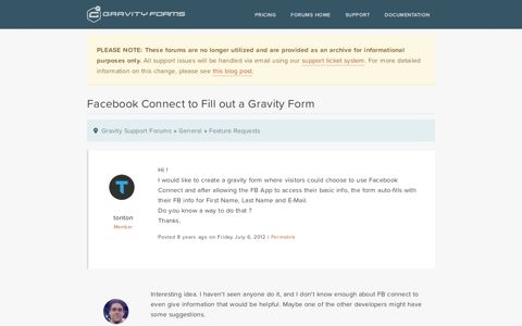 Facebook Connect to Fill out a Gravity Form « Gravity Support ...
