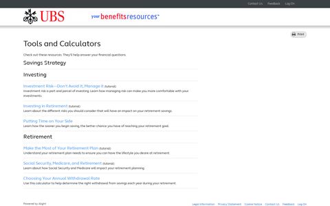 Tools & Calculators - UBS Financial Services