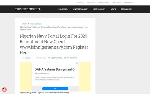 Nigerian Navy Portal Login For 2020 Recruitment Now Open ...