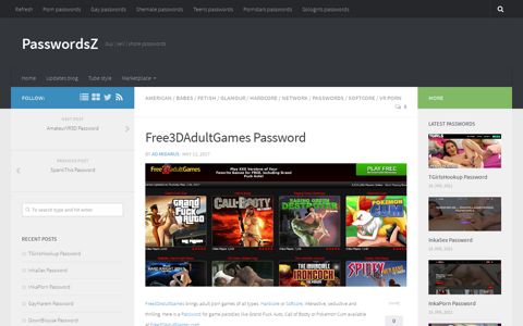 Free3DAdultGames Password – PasswordsZ