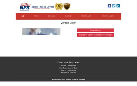 Vendor Login - Nations Financial Services