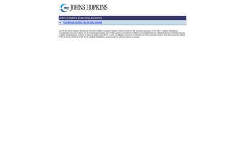 Johns Hopkins Enterprise Directory (JHED)