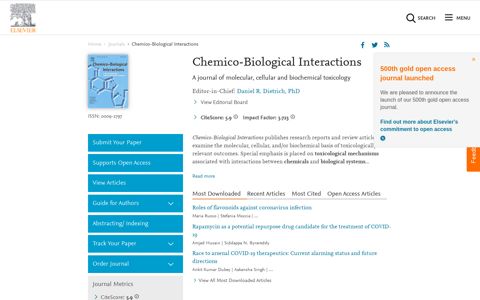 Chemico-Biological Interactions - Journal - Elsevier