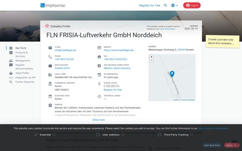 FLN FRISIA-Luftverkehr GmbH Norddeich | Implisense