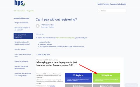 Can I pay without registering? – HPS Customer Care
