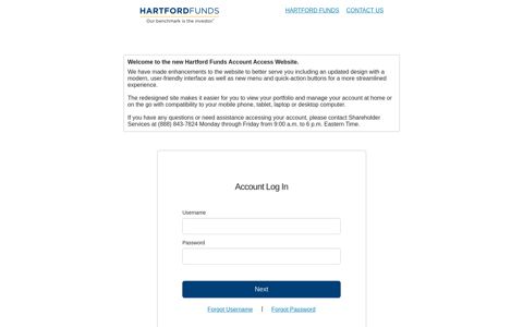 Hartford Funds - Account Access: Log In