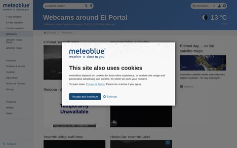 Webcams around El Portal - meteoblue