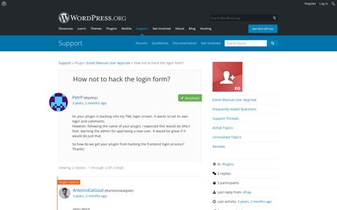 How not to hack the login form? | WordPress.org