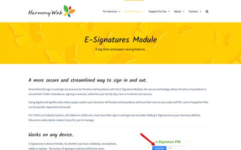 E-Signatures Module - Harmony Web