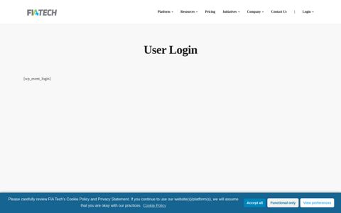 User Login - FIA Tech