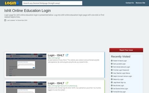 Ishlt Online Education Login - Loginii.com