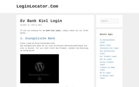Ev Bank Kiel Login - LoginLocator.Com