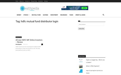 hdfc mutual fund distributor login Archives - Wealthpedia