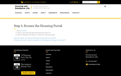 Step I: Access the Housing Portal - UCF Housing - University ...