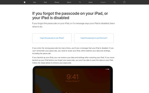 If you forgot the passcode on your iPad, or your iPad is disabled