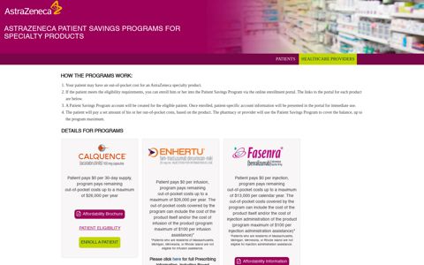 AstraZeneca Specialty Savings Programs for Healthcare ...