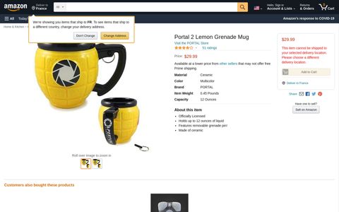 Portal 2 Lemon Grenade Mug: Kitchen & Dining - Amazon.com