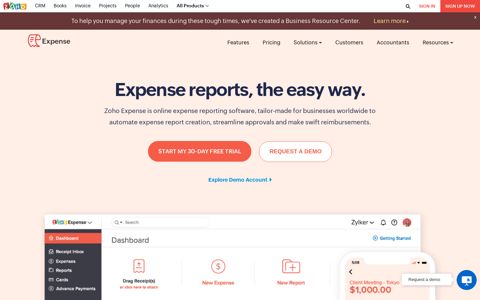 Online Expense Report Software | Zoho Expense