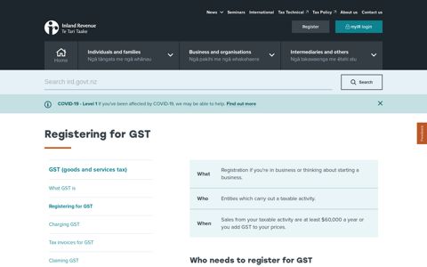 Registering for GST - Ird