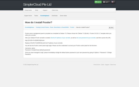 How do I install Froxlor? - SimplerCloud Pte Ltd