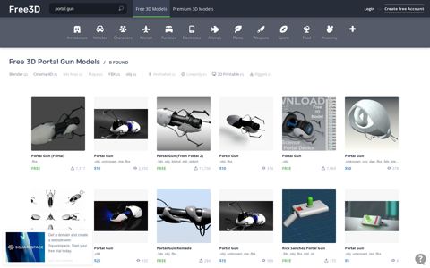 Portal Gun Free 3D Models download - Free3D