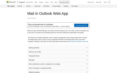 Mail in Outlook Web App - Outlook - Microsoft Support