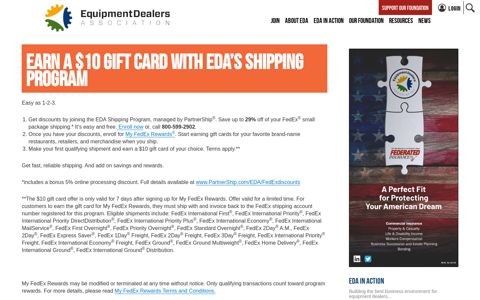 Earn a $10 Gift Card with EDA's Shipping Program ...