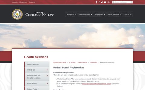 Patient Portal Registration - Cherokee Nation Health Services