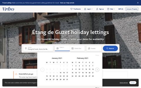 Étang de Guzet, FR holiday rentals: flats & apartments & more ...