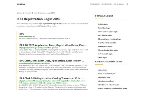 Ibps Registration Login 2018 ❤️ One Click Access - iLoveLogin