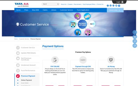 Online Life Insurance Premium Payment - Tata AIA Life