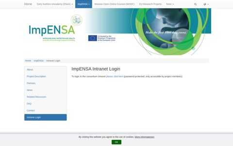 ImpENSA: Intranet Login - Early Nutrition Academy