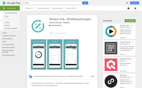 Review Hub - Klinikbewertungen - Google Play-ko aplikazioak