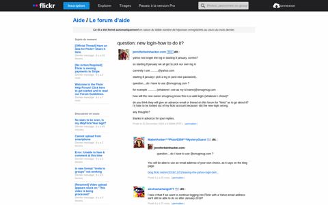 The Help Forum: question: new login-how to do it? - Flickr