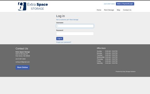 Make a Payment/Login - Extra Space Storage